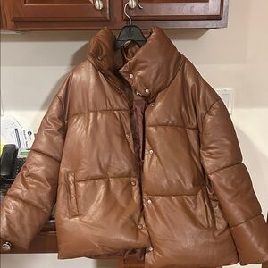 Avec Les Filles Tan Puffer Jacket